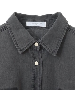 Green Parks ショート丈デニムシャツ Black