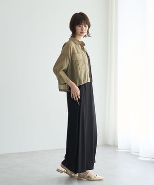 YECCA VECCA 【2点SET】シアーシャツ×Aラインキャミワンピース Purple