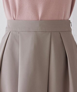 Tiaclasse 【洗える】大人上品なフレアタックスカート グレージュ