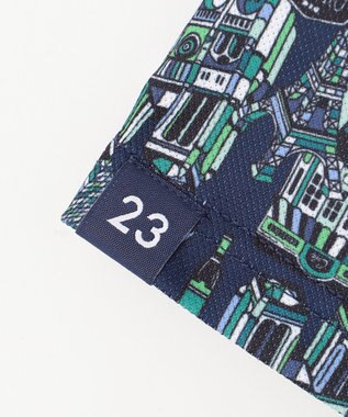 23区GOLF 【MEN】【キングサイズ/吸水速乾/UVカット】パリマップ総柄ポロシャツ ネイビー系5