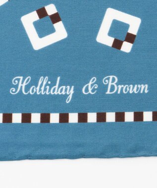 JOSEPH ABBOUD 【イタリア製】ランダムスクウェアパターンチーフ サックスブルー系5