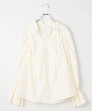 #Newans 【ANSWER for 骨格ナチュラル】ギャザーショルダーシャツ ホワイト系