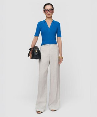 JOSEPH クリンクルヴィスコース　ポロトップ Siam Blue