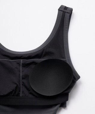 OP／FILA 【Ocean Pacific】バックオープンブラトップ チャコールグレー