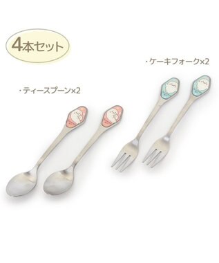Mother garden しろたん ステンレス ティースプーン＆ケーキフォーク 【４本セット】 専用箱入り 日本製 -