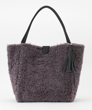 united bamboo フェイクボアリバーシブルトート グレー系