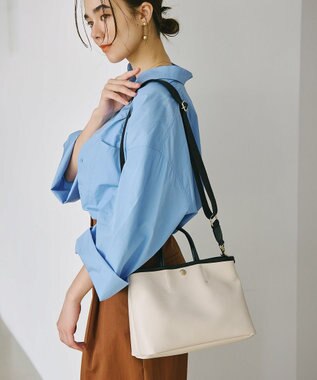 TOPKAPI 【Breath TOPKAPI】RIPPLE リプル ショルダー付き シンプル ミニ トートバッグ オフ