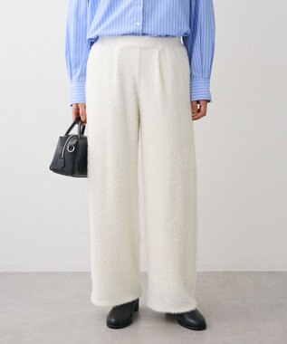 Green Parks フェザーレースジャガードパンツ Off White