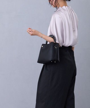 MioFIRANO STONE B001 ハンドバッグ BLACK