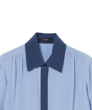 JOSEPH CDCカラーブロック　エボラブラウス Faded Sky/Harbour