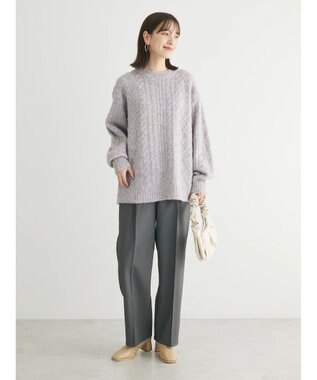 Green Parks フェアリーＭｉｘケーブルニットプルオーバー Purple