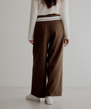 CRAFT STANDARD BOUTIQUE ウエスト折り返しスラックス Brown Mixture