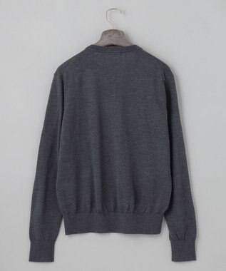 GOTAIRIKU オリジナル設計【洗える/チクチクしにくい/ピリングしにくい】イタリア糸 ハイゲージ Ｖネックニット_WOOL100% グレー系