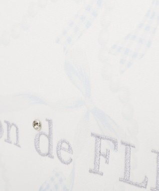 Maison de FLEUR リボンパールプリントマルチポケットトートバッグ Blue