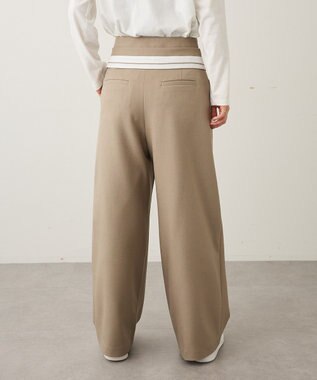 CRAFT STANDARD BOUTIQUE ウエスト折り返しスラックス Brown Mixture