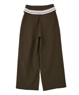 CRAFT STANDARD BOUTIQUE ウエスト折り返しスラックス Brown Mixture