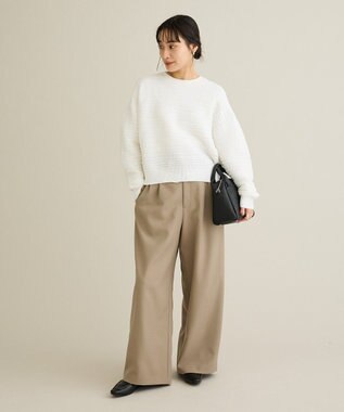 CRAFT STANDARD BOUTIQUE ウエスト折り返しスラックス Brown Mixture