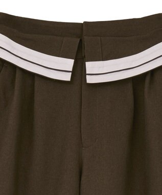 CRAFT STANDARD BOUTIQUE ウエスト折り返しスラックス Brown Mixture