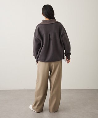CRAFT STANDARD BOUTIQUE ウエスト折り返しスラックス Brown Mixture