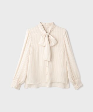 GRACE CONTINENTAL ストライプボウブラウス ベージュ