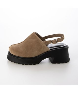 MODE ET JACOMO <noyau>センターライン厚底サボサンダル キャメル