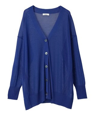 earth music&ecology 接触冷感シアーＢＩＧカーディガン Blue