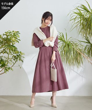 Tiaclasse 【新色追加・洗える】ピーチスキンバンドカラーワンピース ピンク