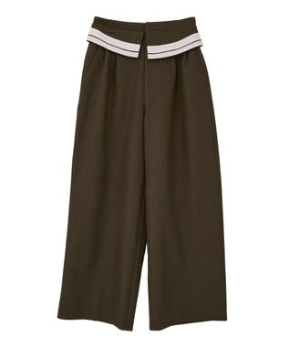 CRAFT STANDARD BOUTIQUE ウエスト折り返しスラックス Brown Mixture