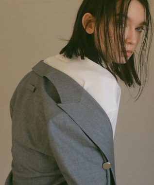 23区 【23区 | 5525gallery】ウールストレッチ ダブル前 ジャケット グレー系