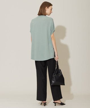 ICB 【接触冷感・UVカット・洗える】 ヴィスコースナイロンハイゲージ プルオーバー ティールグレー系