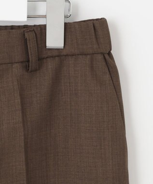 自由区 【接触冷感・速乾・UVカット・撥水・防シワ】リネンライクツイル ワイドストレート ダークブラウン系