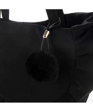 UNBILLION カシュカシュ cachecache / ポンポンつきラウンドミニトート ブラック