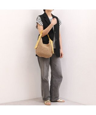 UNBILLION カシュカシュ cachecache / 下がりグログランクロッシェ2wayミニトート マスタード