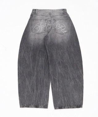 WEGO ラインストーンbackロゴデニム ブラック