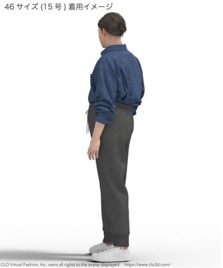 23区 L 【Lサイズ限定】ヴィスコースストレッチ ジョグ パンツ グレー系