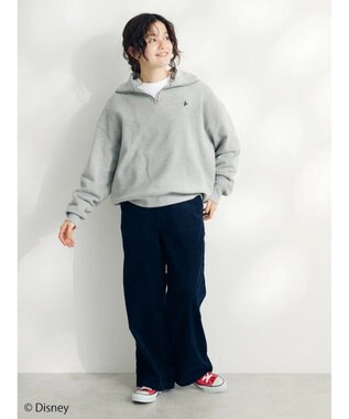 CRAFT STANDARD BOUTIQUE 【Ｄｉｓｎｅｙ】Ｈａｌｆ　Ｚｉｐ　Ｓｗｅａｔ Gray Mixture