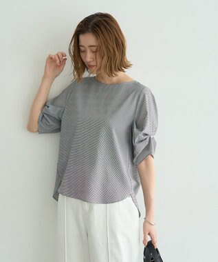 YECCA VECCA パールタックスリーブブラウス Check