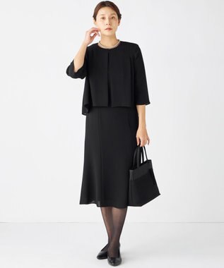 自由区 FORMAL 【洗える】セオアルファバラシャ ウォッシャブル ワンピース ブラック系