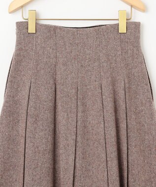 組曲 L 【WEB限定】ネコアシツィード プリーツスカート ダークブラウン系