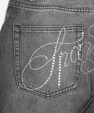 WEGO ラインストーンbackロゴデニム ブラック