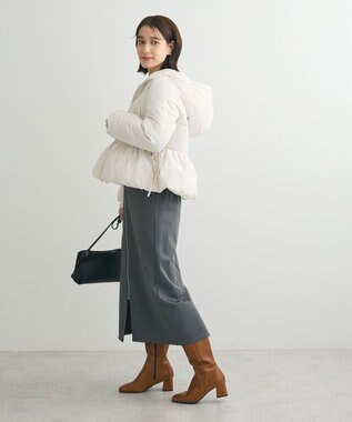 Green Parks ・ｓｗｉｎｇ　ｂｙ　ファイバーダウンペプラムコート Ivory