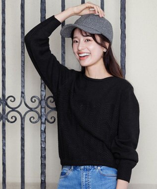 【洗える】ウェーブ編みニットプルオーバー