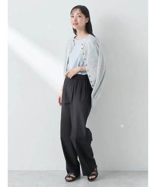 earth music&ecology シアークルーカーディガン Gray Mixture