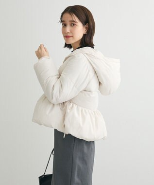 Green Parks ・ｓｗｉｎｇ　ｂｙ　ファイバーダウンペプラムコート Ivory