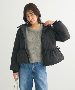 Green Parks ・ｓｗｉｎｇ　ｂｙ　ファイバーダウンペプラムコート Black