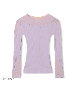 Chacott 【ノーソーイングニット】リバーシブルクルーネックトップ グレイッシュローズ