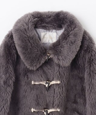 GRACE CONTINENTAL ウールボアショートコート チャコール