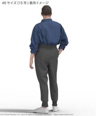 23区 L 【Lサイズ限定】ヴィスコースストレッチ ジョグ パンツ グレー系