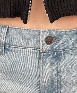 WEGO ローライズフレアデニムパンツ デニム淡加工色