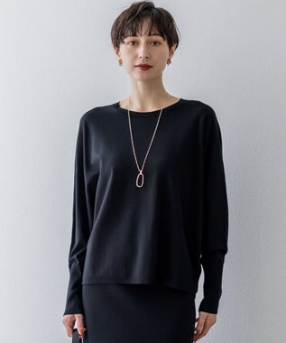 【洗える/吊り干しOK】ヴィスコースストレッチ ドルマンスリーブ ニット